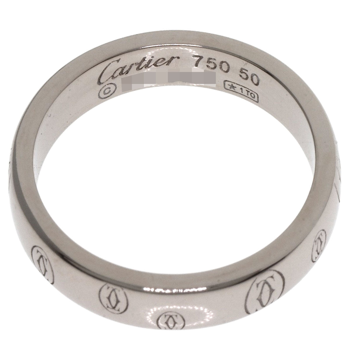 CARTIER Happy birthday # 50 Ring K18 White Gold Ladies [Used]