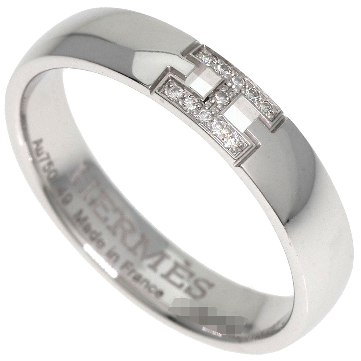HERMES Ever Hercules Diamond #49 Ring K18 White Gold Ladies [Used]
