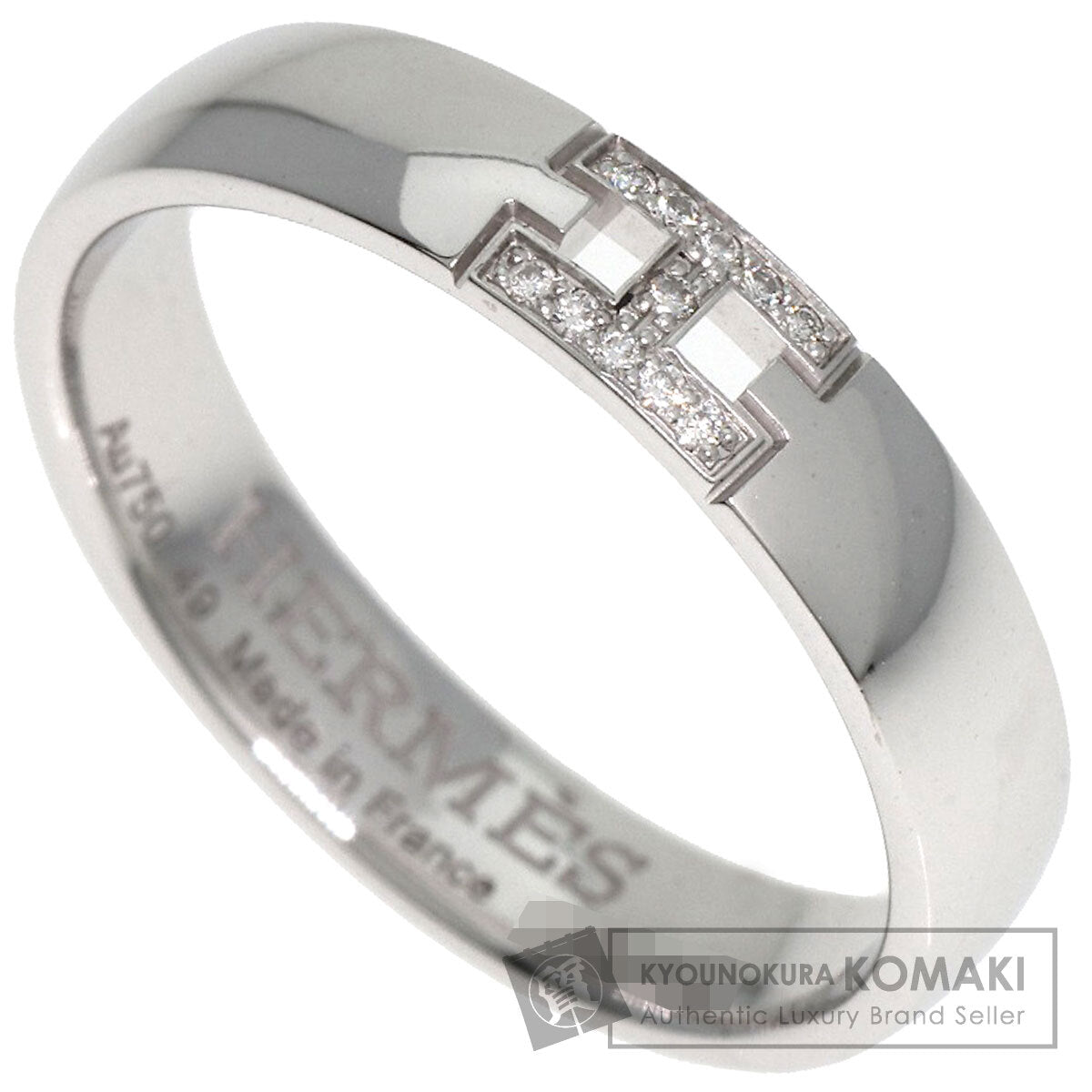 HERMES Ever Hercules Diamond #49 Ring K18 White Gold Ladies [Used]