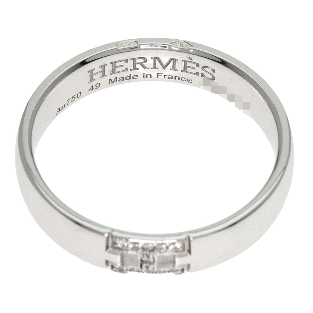 HERMES Ever Hercules Diamond #49 Ring K18 White Gold Ladies [Used]