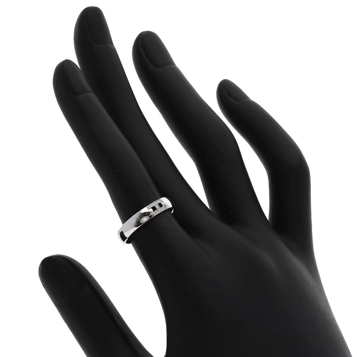 HERMES Ever Hercules Diamond #49 Ring K18 White Gold Ladies [Used]