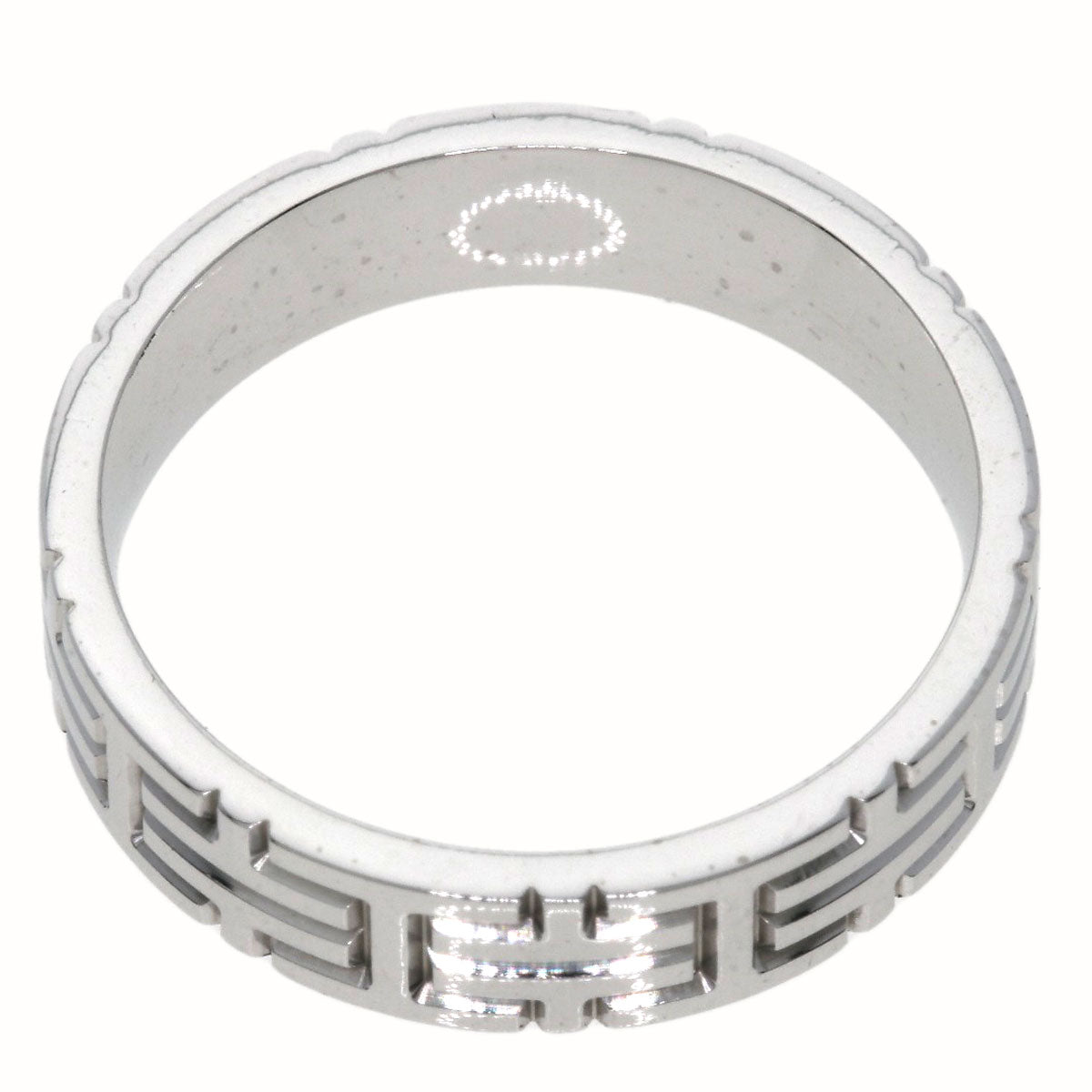 HERMES   Kilim #55 Ring  K18 White Gold Ladies [Used]