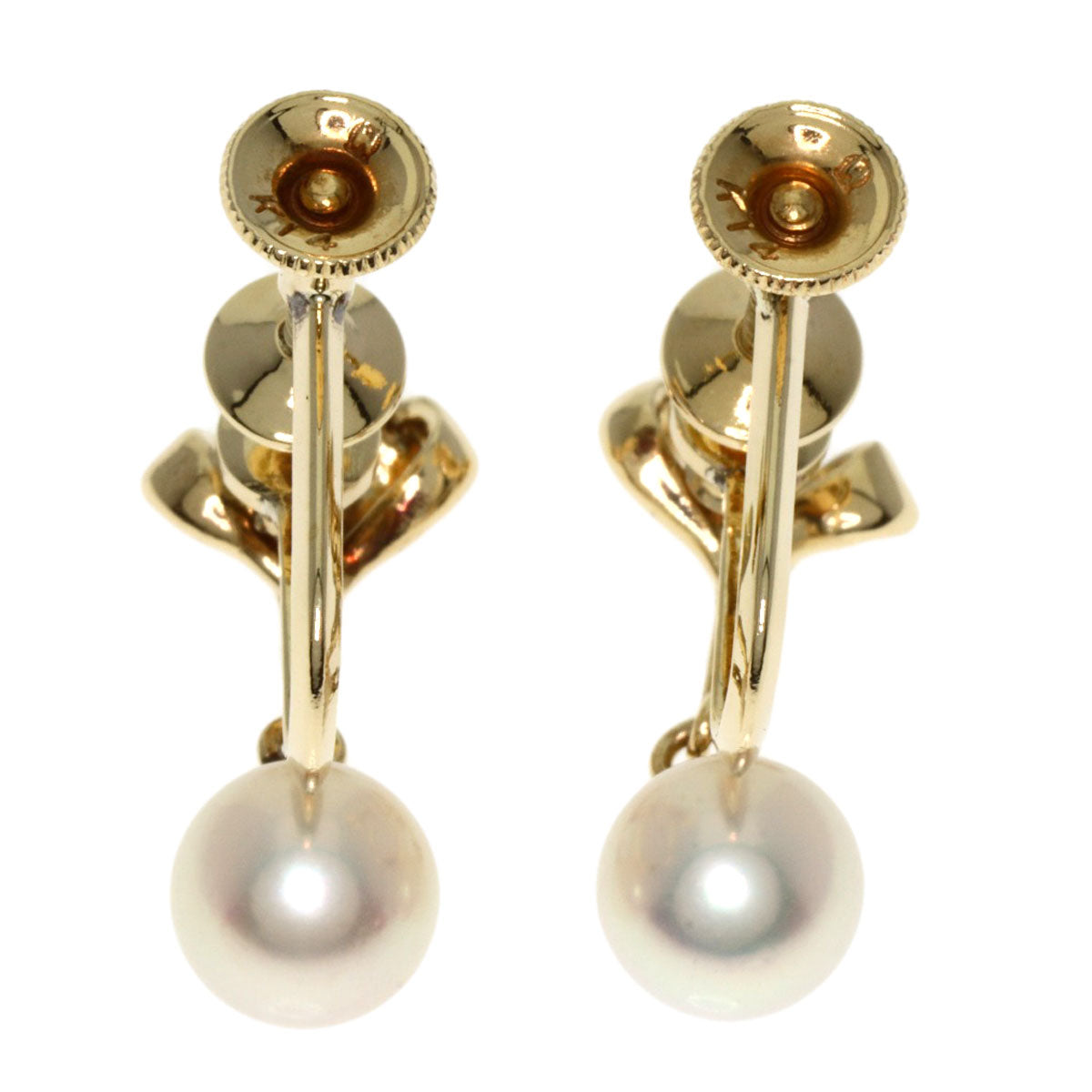 MIKIMOTO Akoya pearl Pearl Earring K14 Yellow Gold Ladies [Used]