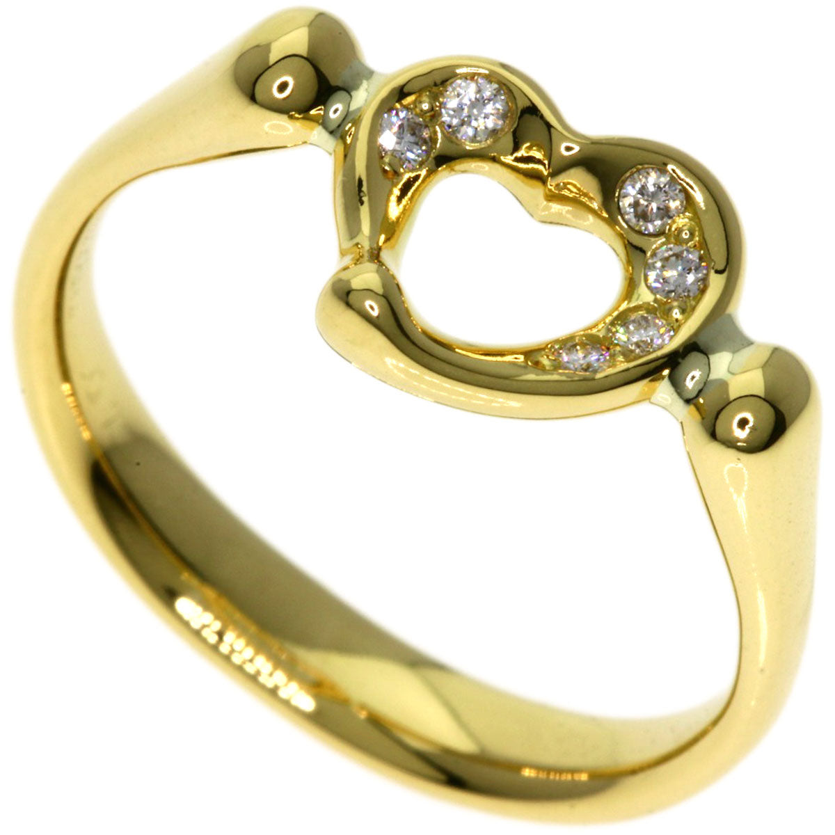 TIFFANY&Co.   Ring Open Heart Diamond K18 Yellow Gold Ladies