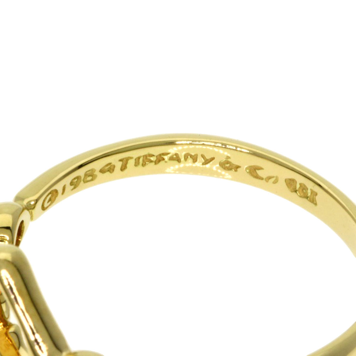 TIFFANY&Co.   Ring Open Heart 2P Diamond K18 Yellow Gold Ladies