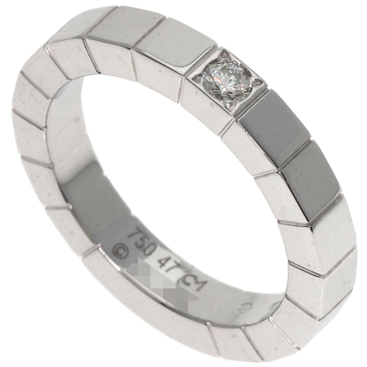 CARTIER Lanier 1P Diamond # 47 Ring K18 White Gold Ladies [Used]