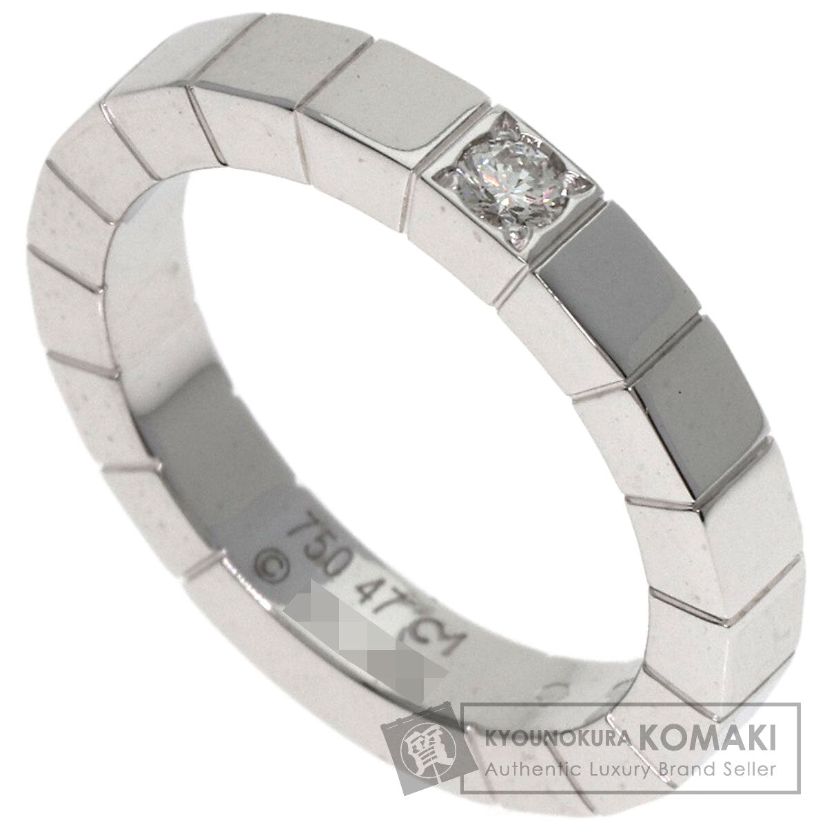 CARTIER Lanier 1P Diamond # 47 Ring K18 White Gold Ladies [Used]