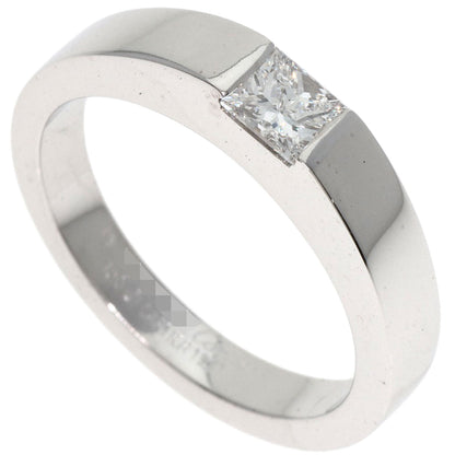 CARTIER   Ring Tank ring Diamond # 49 K18 White Gold Ladies