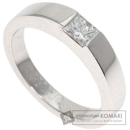 CARTIER   Ring Tank ring Diamond # 49 K18 White Gold Ladies
