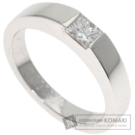 CARTIER   Ring Tank ring Diamond # 49 K18 White Gold Ladies