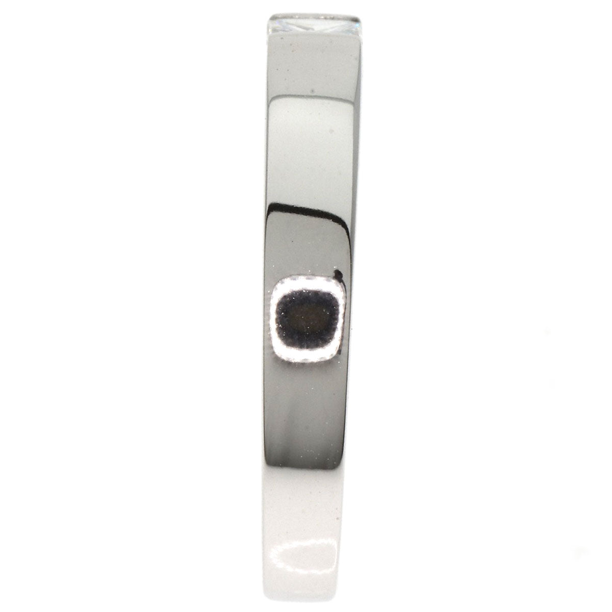 CARTIER   Ring Tank ring Diamond # 49 K18 White Gold Ladies