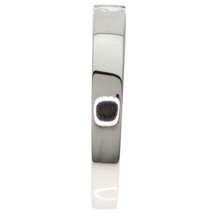 CARTIER   Ring Tank ring Diamond # 49 K18 White Gold Ladies