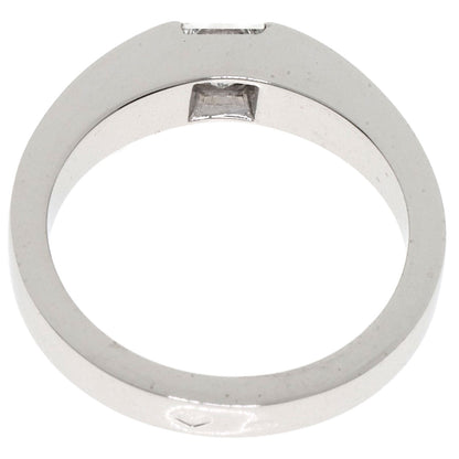 CARTIER   Ring Tank ring Diamond # 49 K18 White Gold Ladies