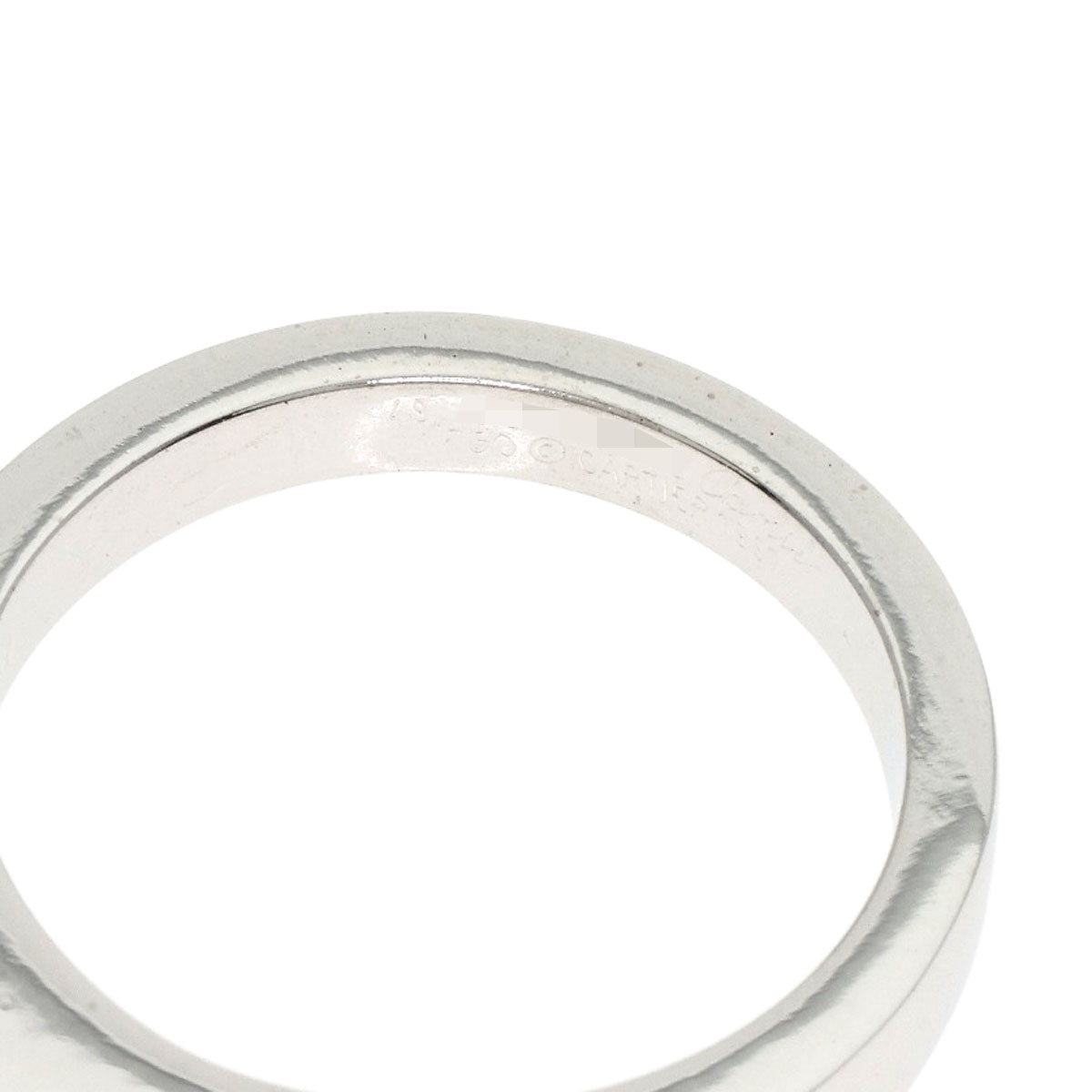 CARTIER   Ring Tank ring Diamond # 49 K18 White Gold Ladies