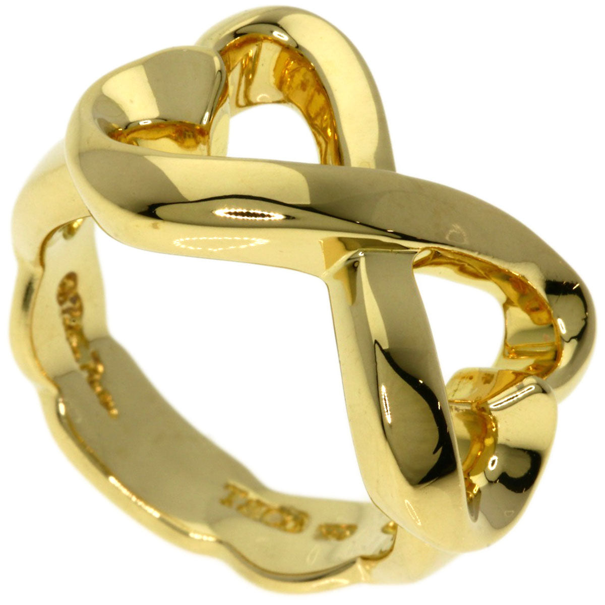 TIFFANY&Co.   Ring Double rubbing heart K18 Yellow Gold Ladies