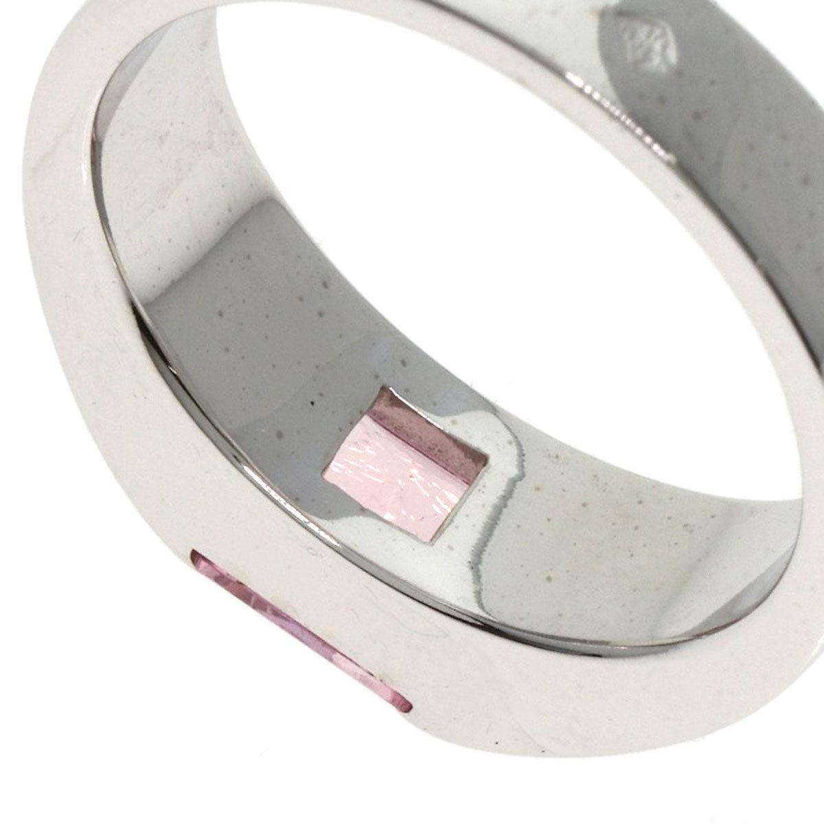 CARTIER   Ring Tank ring Pink Tourmaline #55 K18 White Gold Ladies