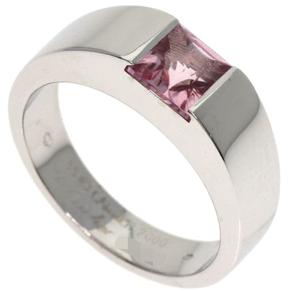 CARTIER   Ring Tank ring Pink Tourmaline #55 K18 White Gold Ladies