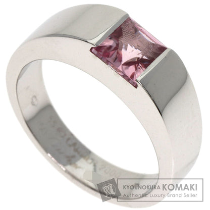 CARTIER   Ring Tank ring Pink Tourmaline #55 K18 White Gold Ladies