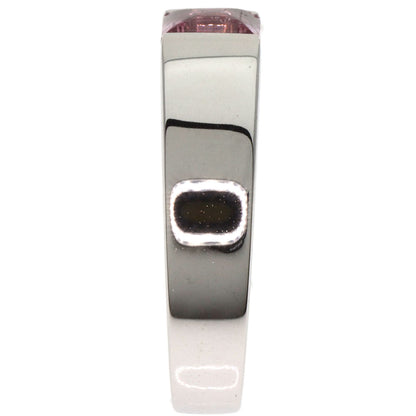 CARTIER   Ring Tank ring Pink Tourmaline #55 K18 White Gold Ladies