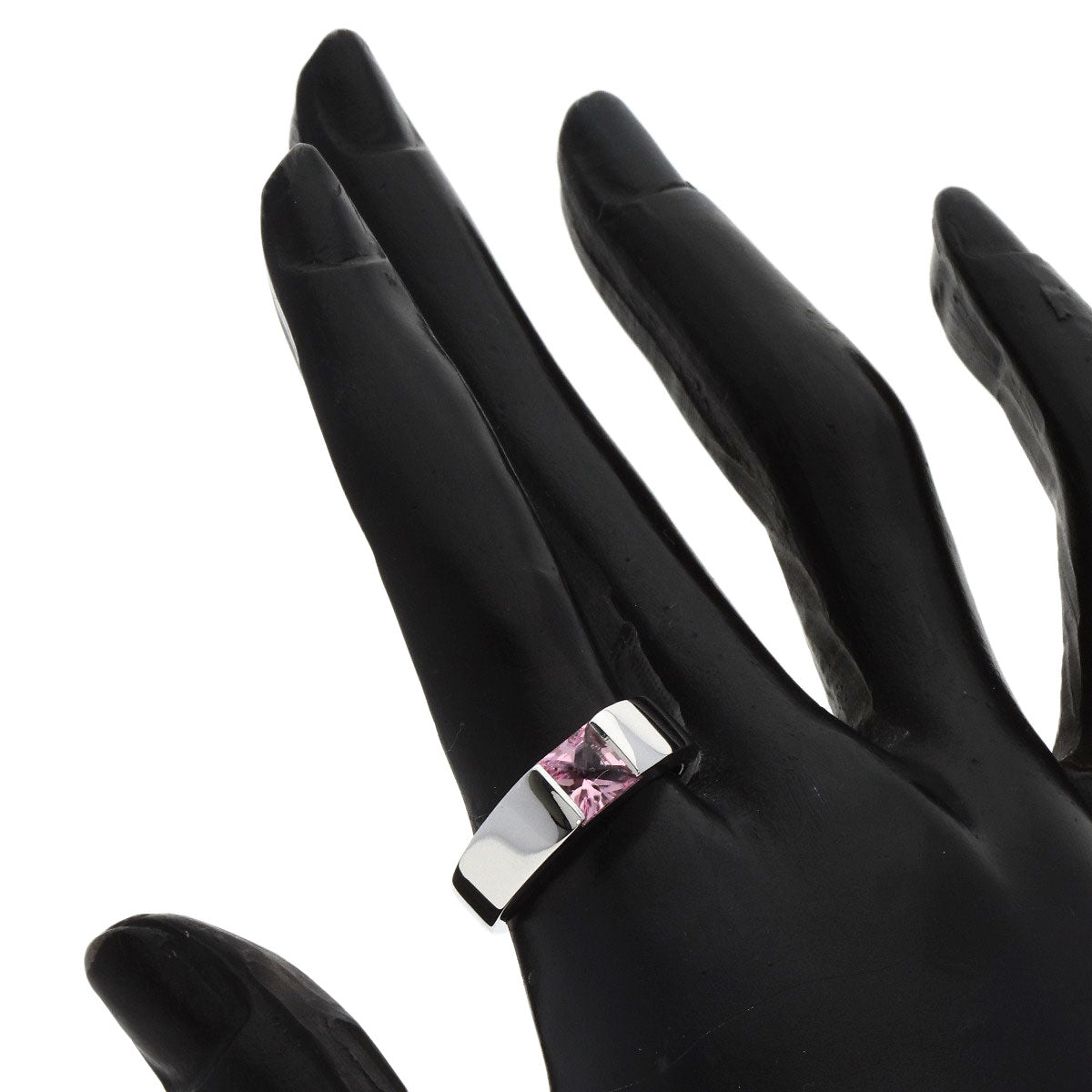 CARTIER   Ring Tank ring Pink Tourmaline #55 K18 White Gold Ladies