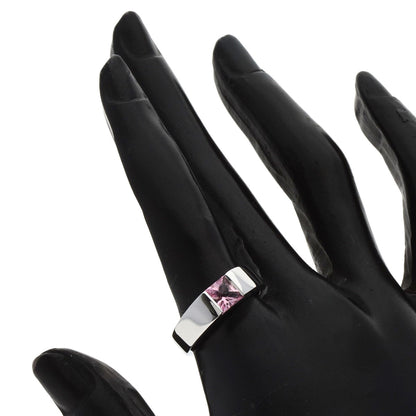 CARTIER   Ring Tank ring Pink Tourmaline #55 K18 White Gold Ladies