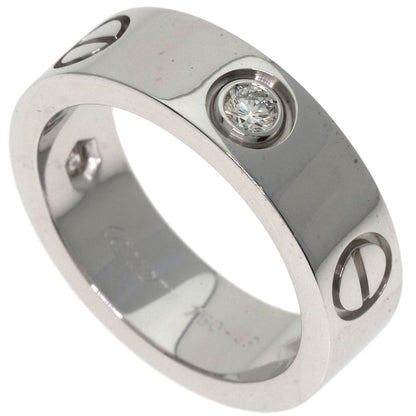 CARTIER love ring half diamond # 49 Ring K18 White Gold Ladies [Used]