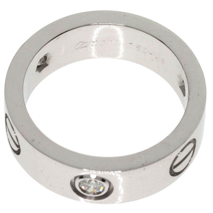 CARTIER love ring half diamond # 49 Ring K18 White Gold Ladies [Used]