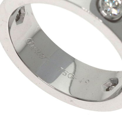 CARTIER love ring half diamond # 49 Ring K18 White Gold Ladies [Used]