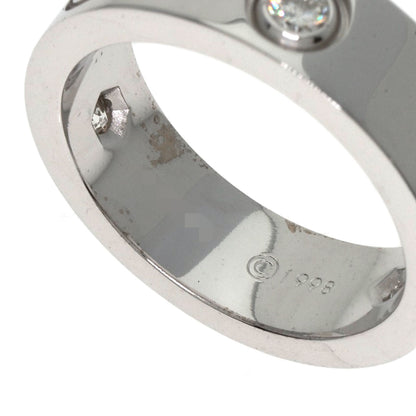 CARTIER love ring half diamond # 49 Ring K18 White Gold Ladies [Used]