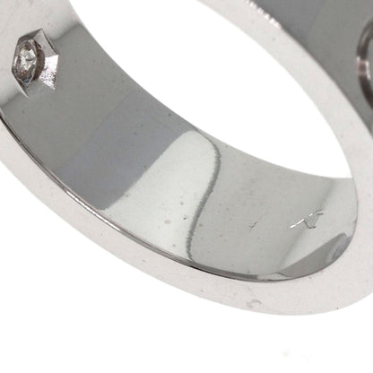 CARTIER love ring half diamond # 49 Ring K18 White Gold Ladies [Used]