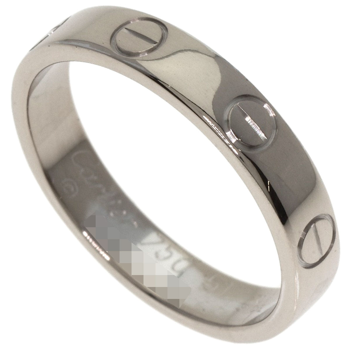 CARTIER Mini love ring #51 Ring K18 White Gold Ladies [Used]