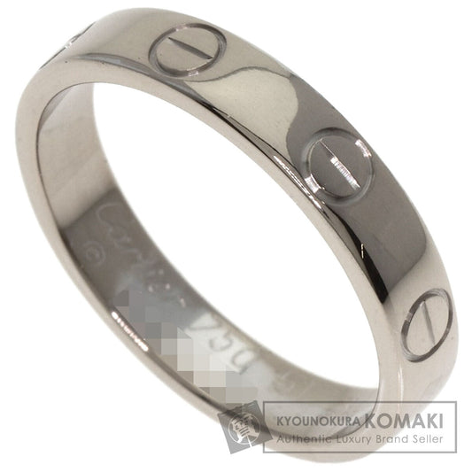 CARTIER Mini love ring #51 Ring K18 White Gold Ladies [Used]