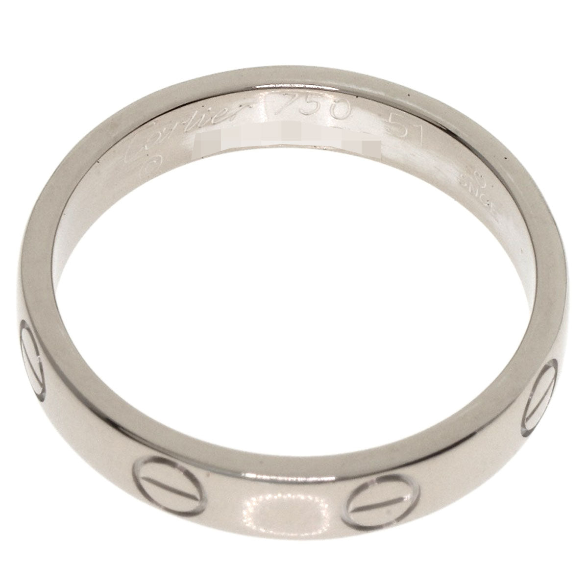 CARTIER Mini love ring #51 Ring K18 White Gold Ladies [Used]