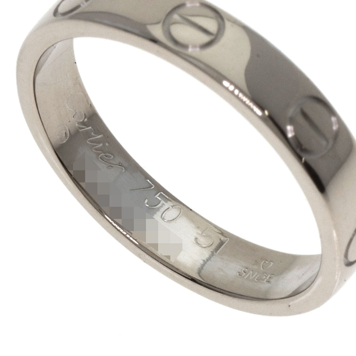 CARTIER Mini love ring #51 Ring K18 White Gold Ladies [Used]