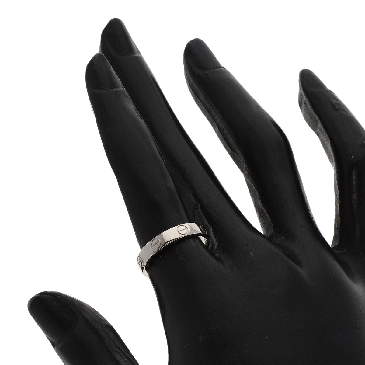 CARTIER Mini love ring #51 Ring K18 White Gold Ladies [Used]