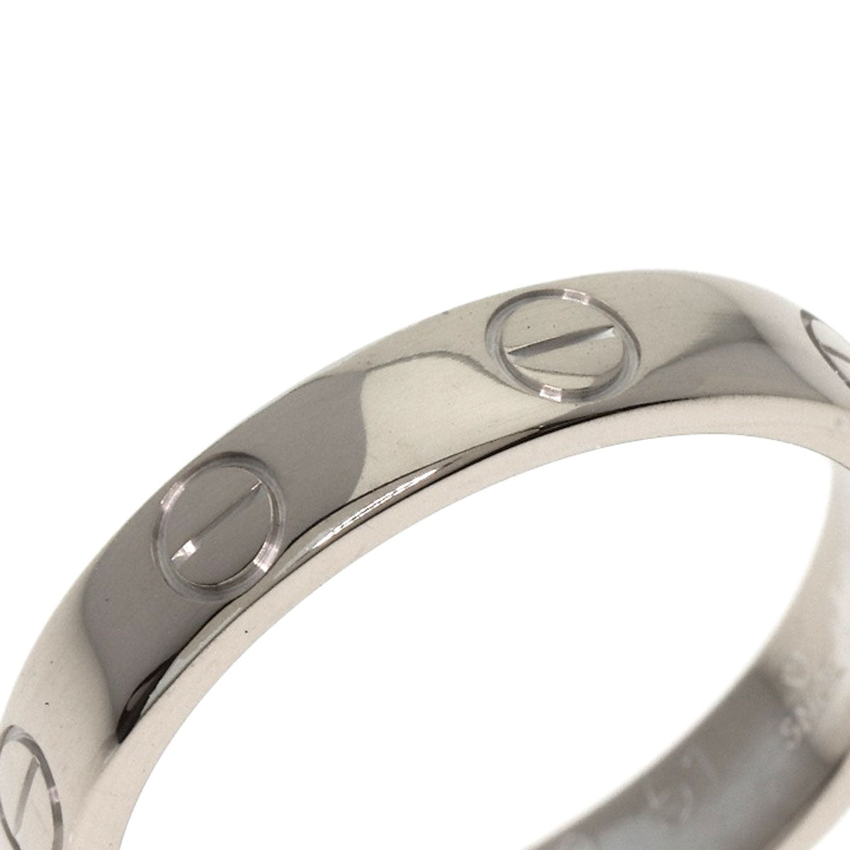 CARTIER Mini love ring #51 Ring K18 White Gold Ladies [Used]