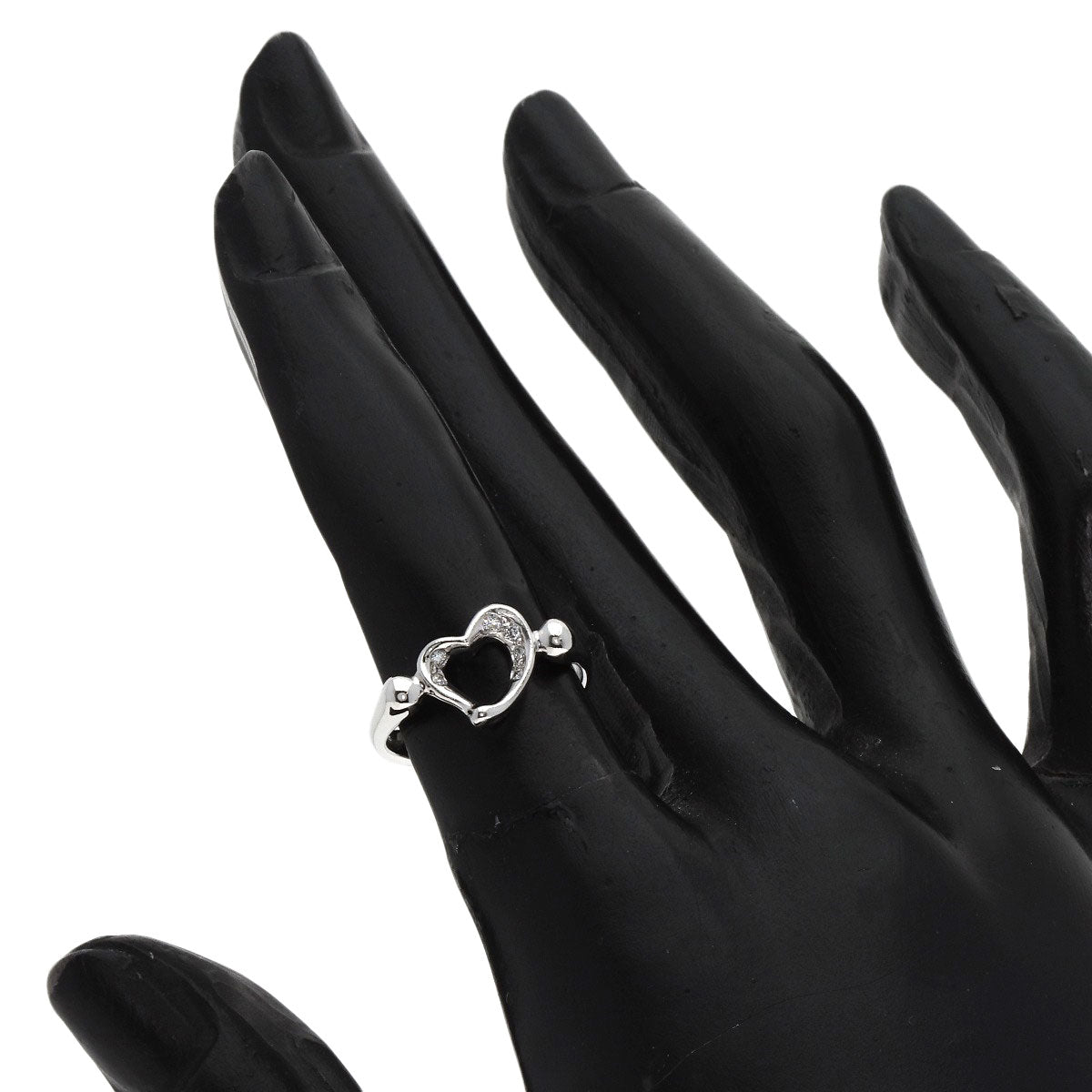 TIFFANY&Co. Open Heart Diamond Ring Platinum PT950 Ladies [Used]