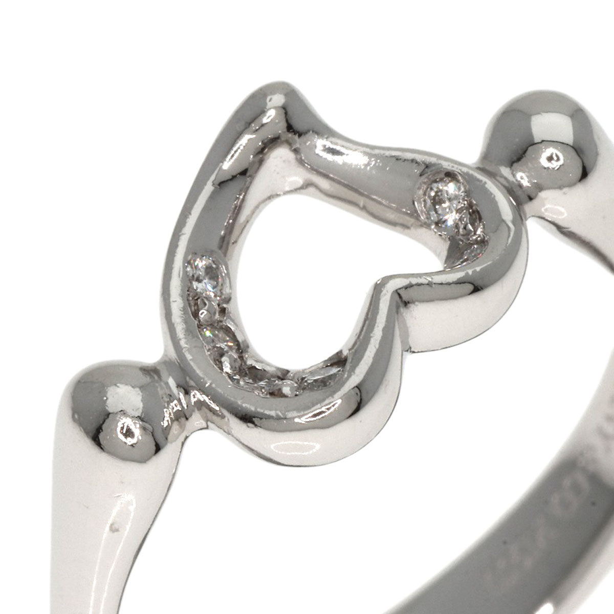 TIFFANY&Co. Open Heart Diamond Ring Platinum PT950 Ladies [Used]