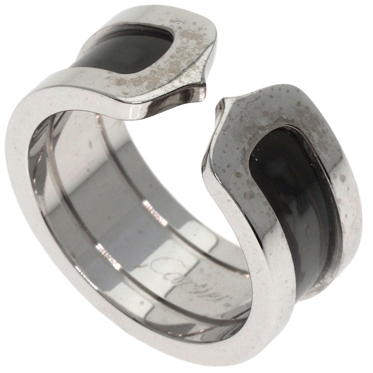 CARTIER   Ring C2 Ring Black Lacquer #51 K18 White Gold Ladies