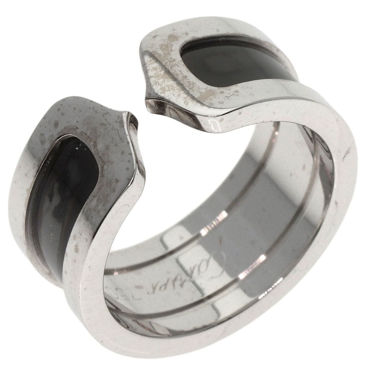 CARTIER   Ring C2 Ring Black Lacquer #51 K18 White Gold Ladies