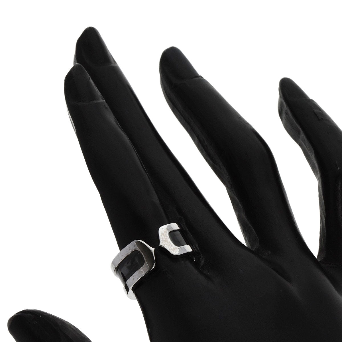 CARTIER   Ring C2 Ring Black Lacquer #51 K18 White Gold Ladies