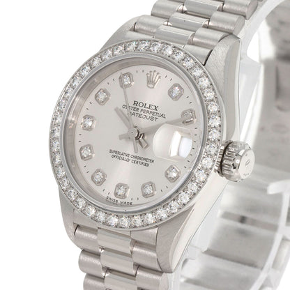 ROLEX Datejust Bezel 10P Diamond Watches 69136G Platinum/PT Ladies