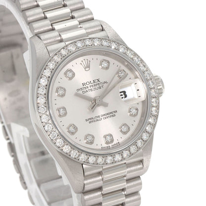 ROLEX Datejust Bezel 10P Diamond Watches 69136G Platinum/PT Ladies