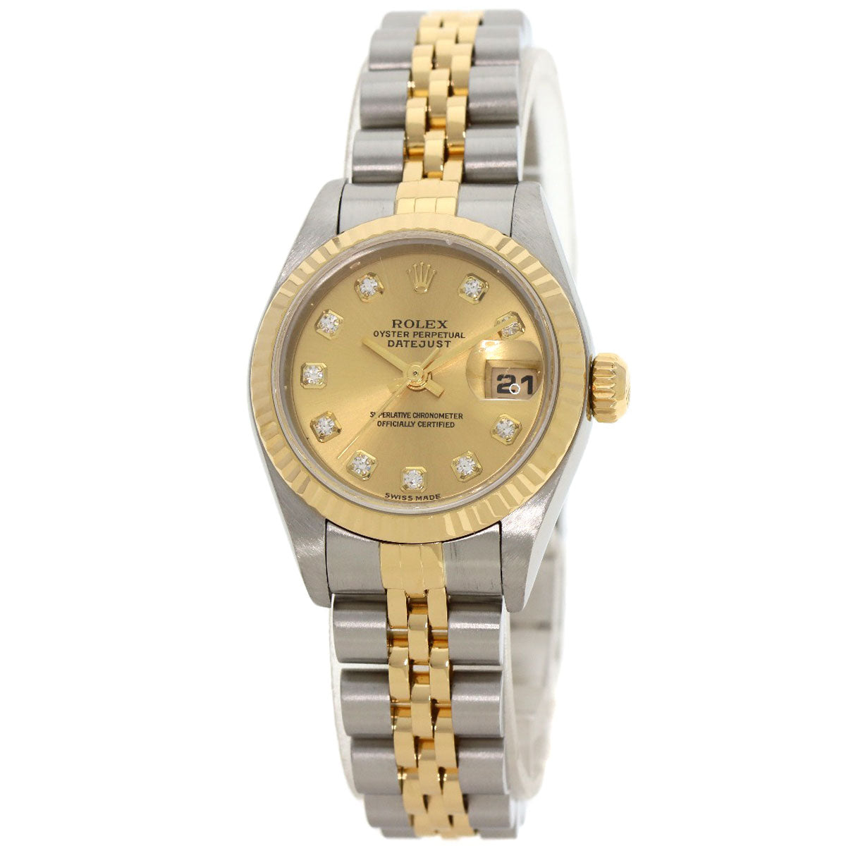 ROLEX DATEJUST 10P Diamond Watches 79173G Stainless Steel/SSxK18YG Ladies