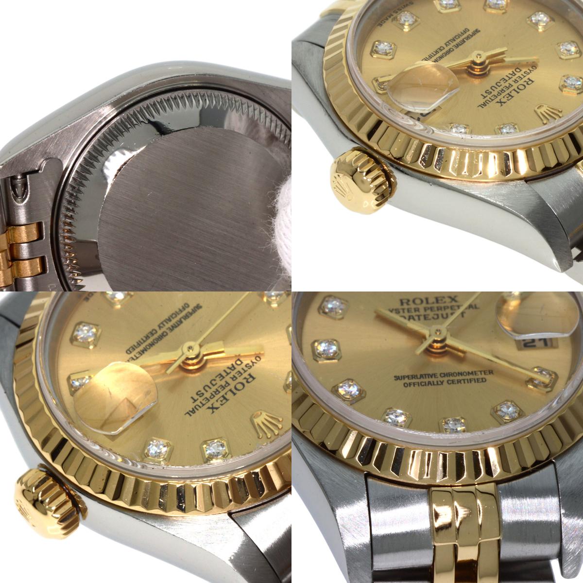 ROLEX DATEJUST 10P Diamond Watches 79173G Stainless Steel/SSxK18YG Ladies