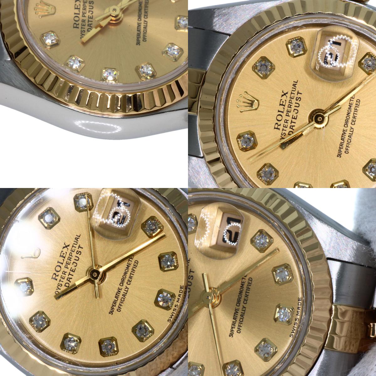 ROLEX DATEJUST 10P Diamond Watches 79173G Stainless Steel/SSxK18YG Ladies