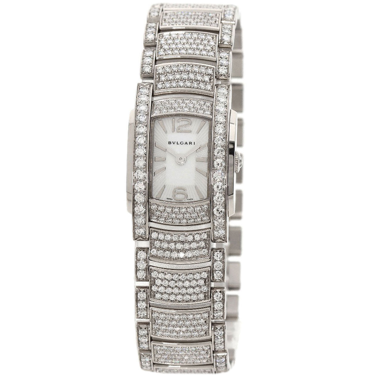 BVLGARI Assioma Bezel Belt Diamond Watches AAW26G K18 White Gold/K18WGxDiamond Ladies