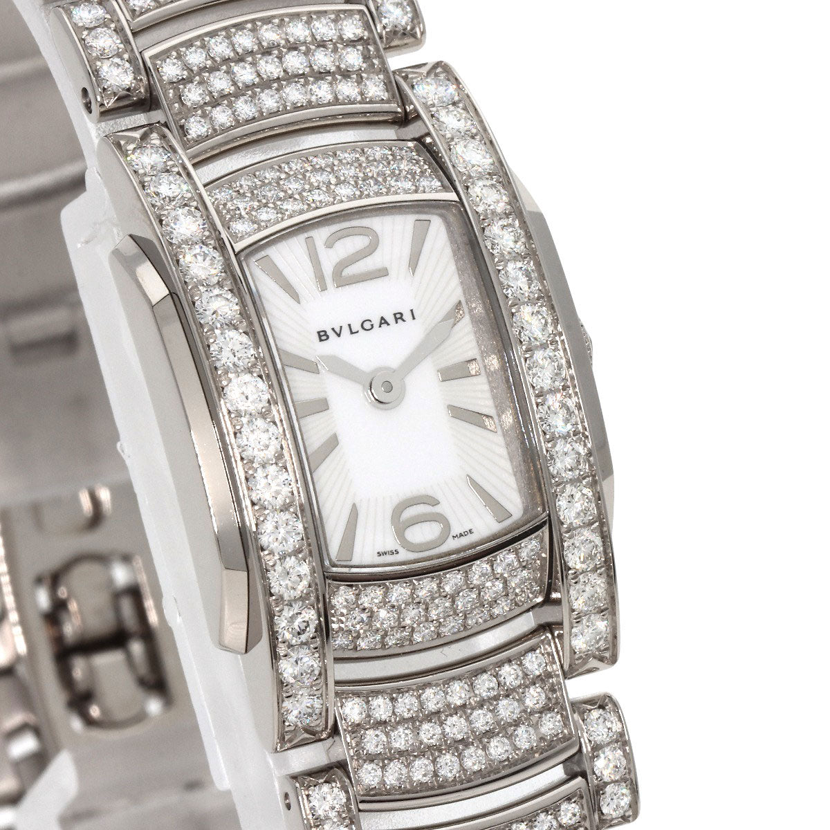 BVLGARI Assioma Bezel Belt Diamond Watches AAW26G K18 White Gold/K18WGxDiamond Ladies