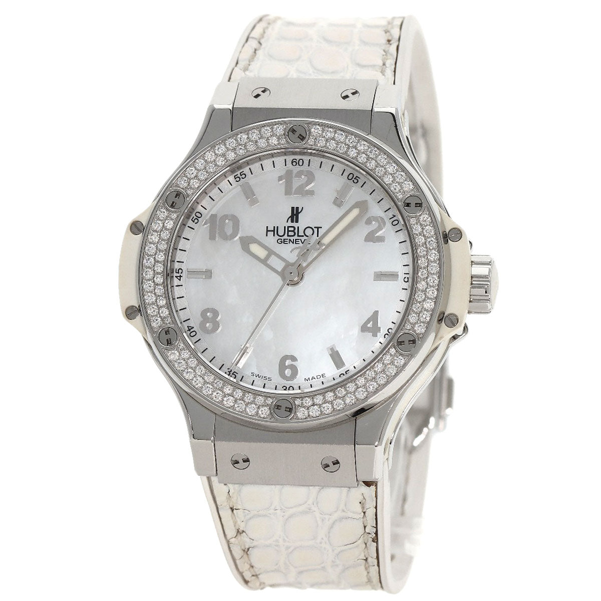 HUBLOT Big Bang All White Mother of Pearl Watches 361.SE.6010.RW.1104 Stainless Steel/Rubber x leather Ladies