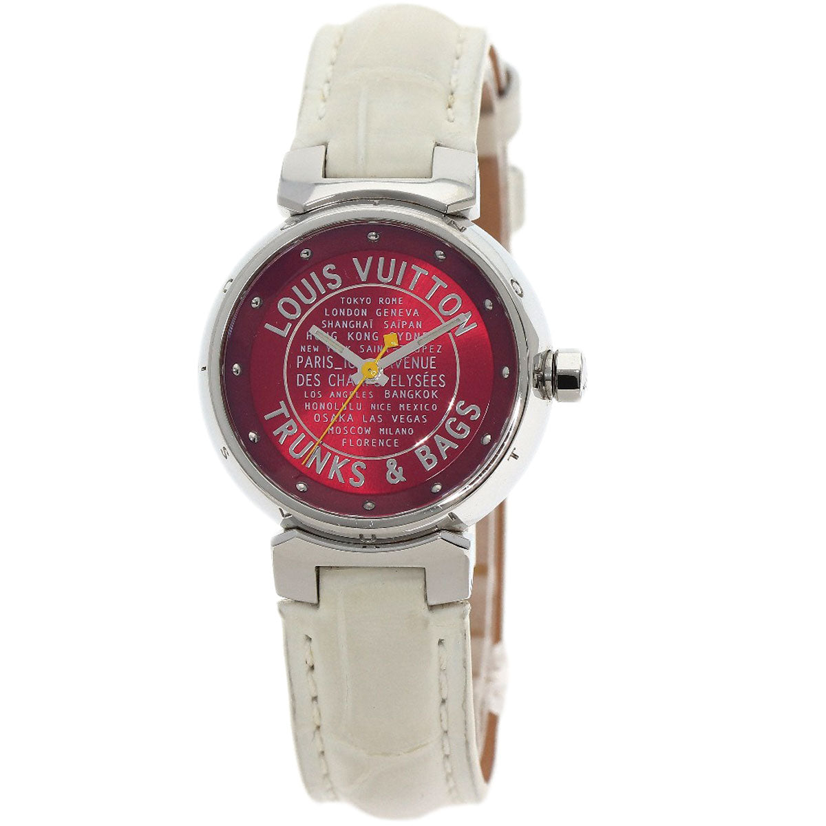 LOUIS VUITTON Tambour TRUNKS&BAGS Watches Q121N Stainless Steel/Leather Ladies